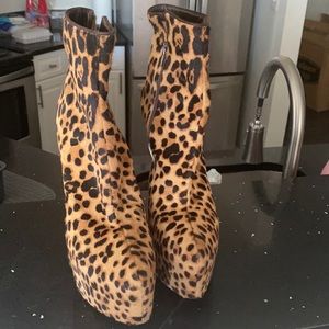 Christian Louboutin leopard booties